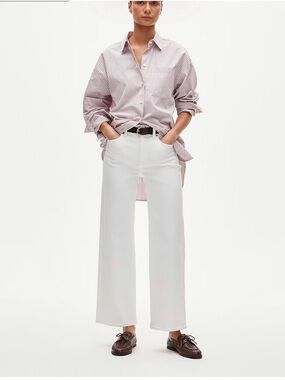 J. Crew White Wide-Leg Jeans